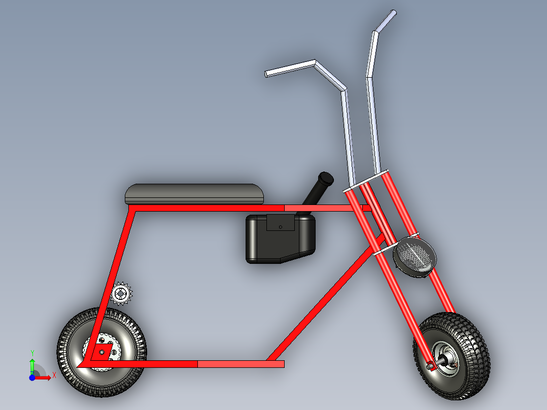 B2004717-复古迷你摩托车前视图