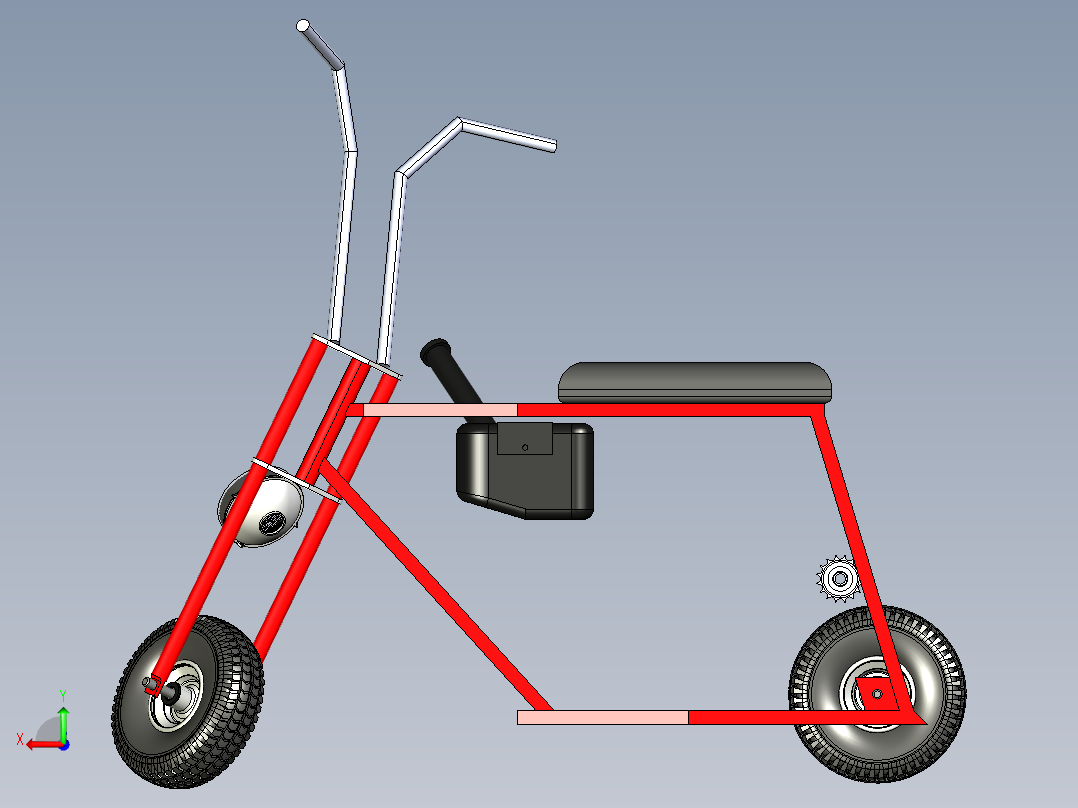 B2004717-复古迷你摩托车后视图