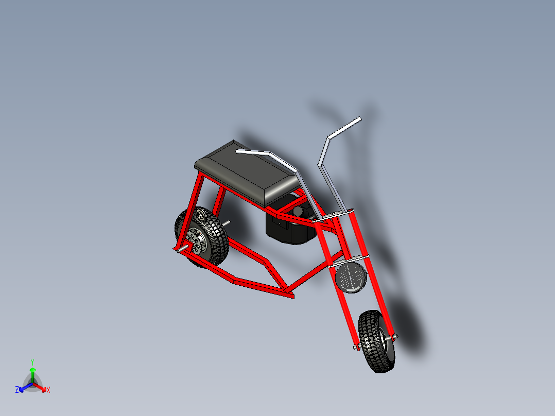 B2004717-复古迷你摩托车正等轴测图