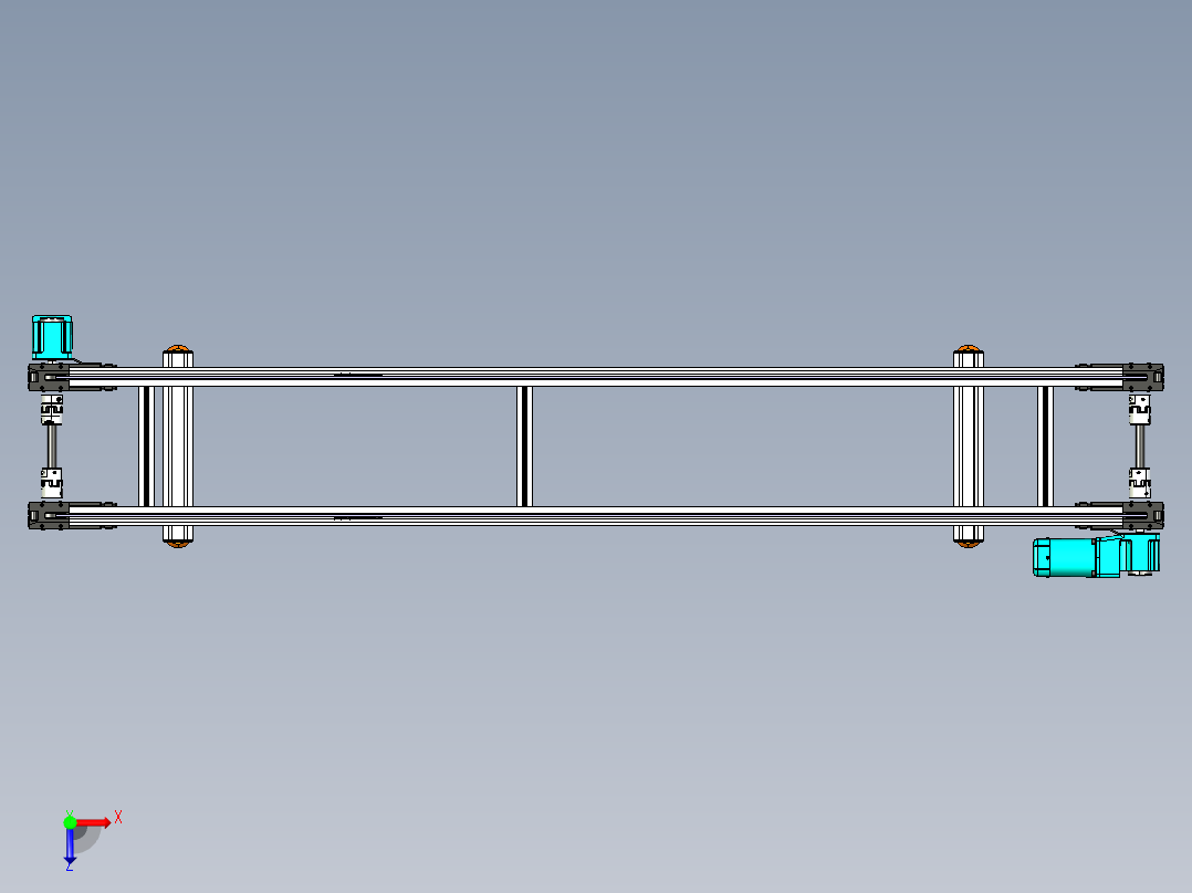 LE-小驱动头倍速链双向运转俯视图