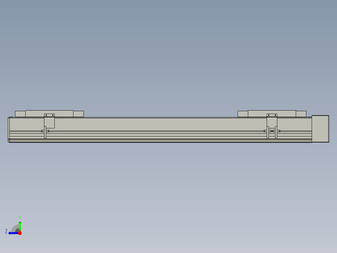 直线模组LHC17-S700-L设计图纸右视图