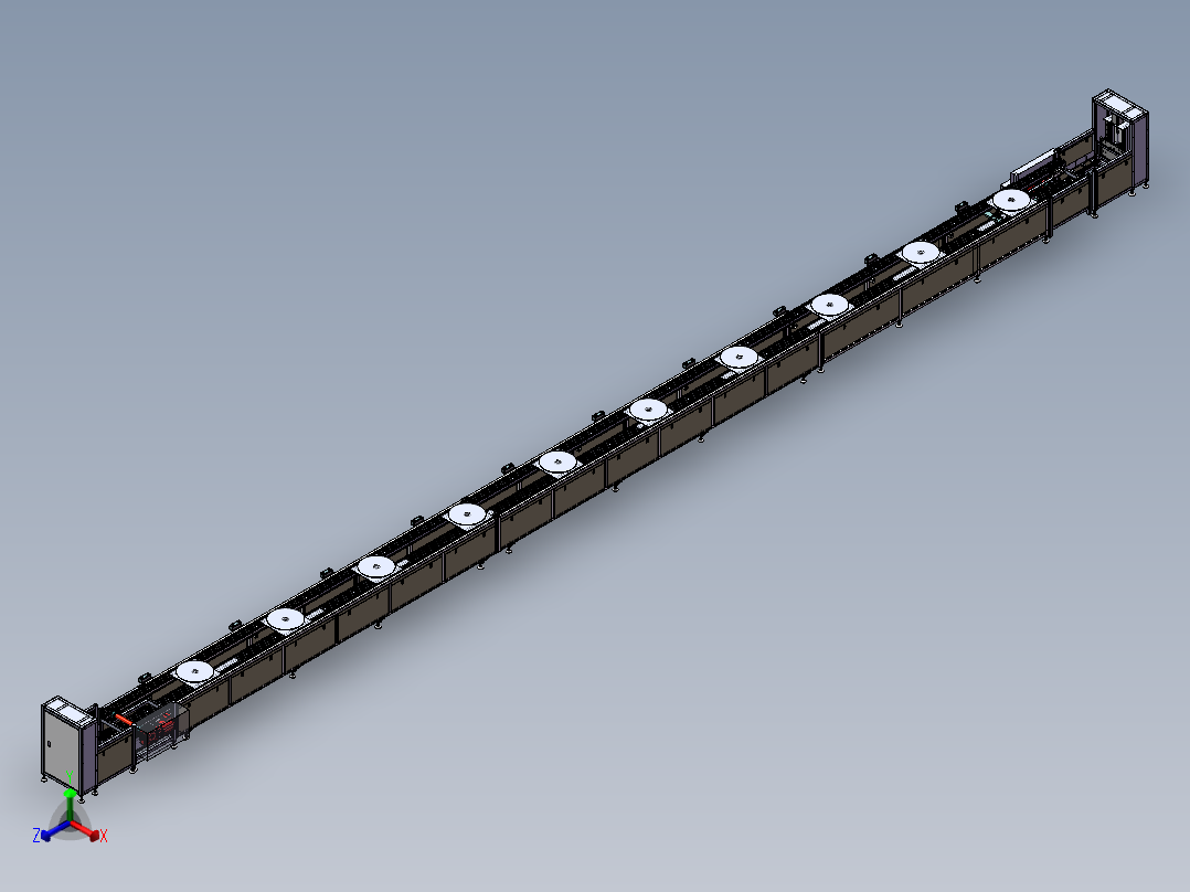 20米双层倍速链sw18可编辑正等轴测图