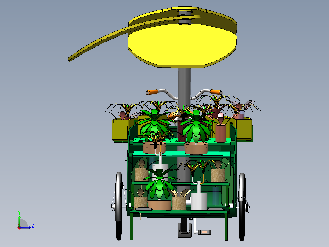 植物花卉三轮车--sw左视图