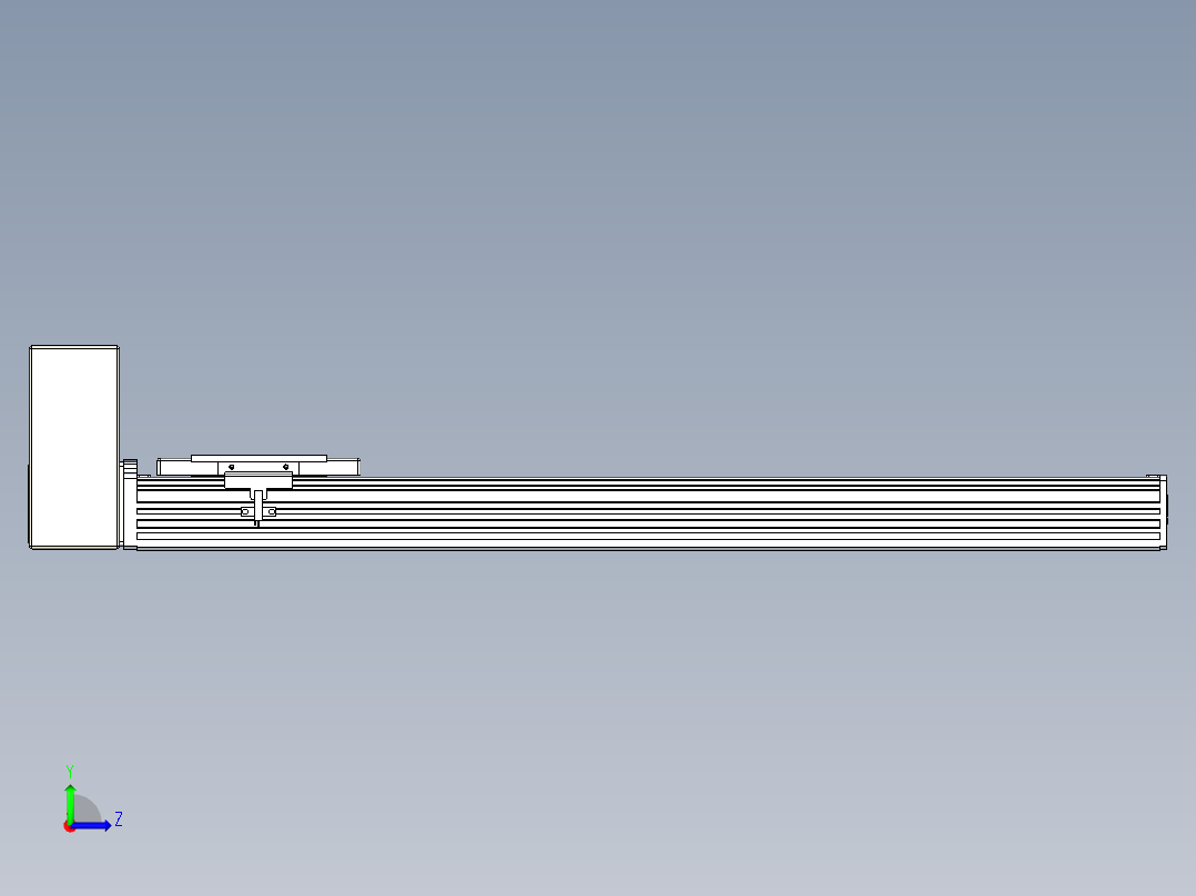 同步带全封闭直线模组TPA-HCB-110D-90-L550-RU-Y-P40-N3左视图