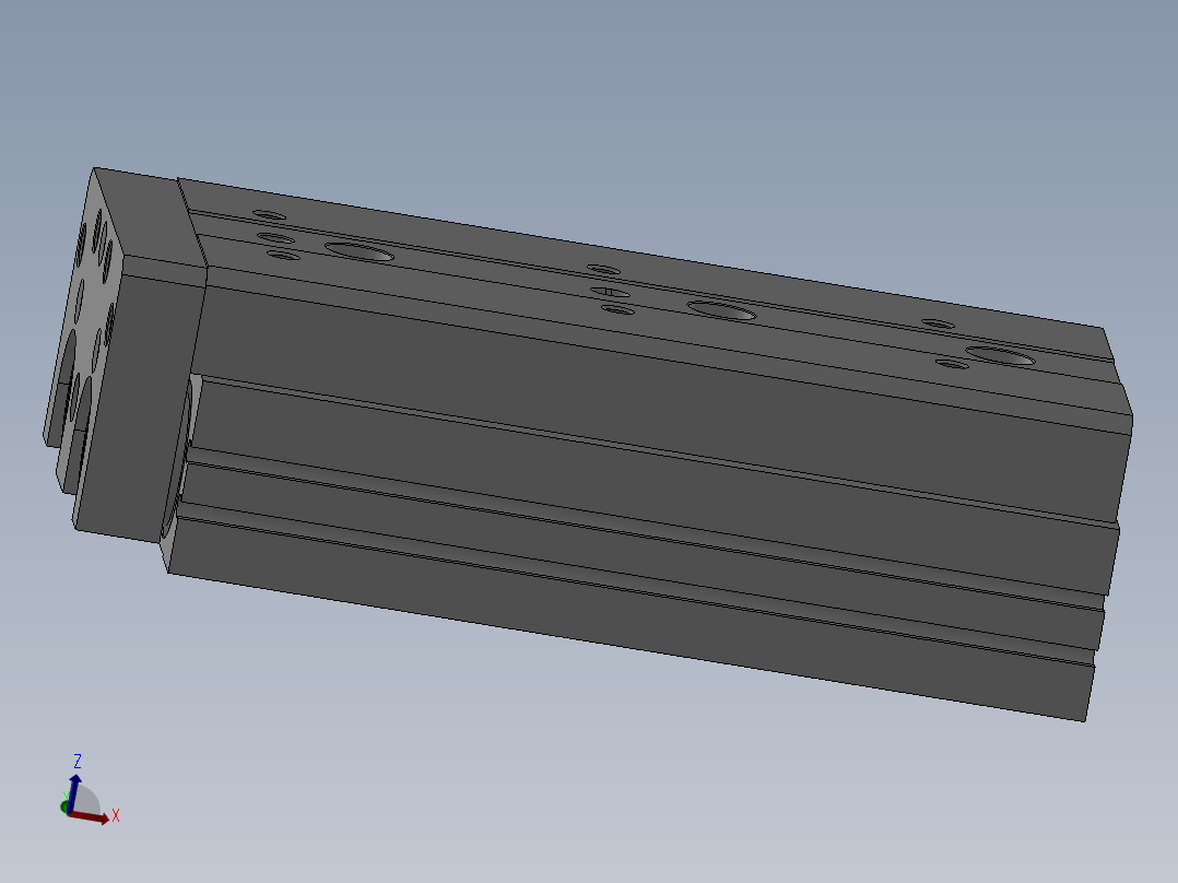 滑台气缸HLQ25X75S主视图