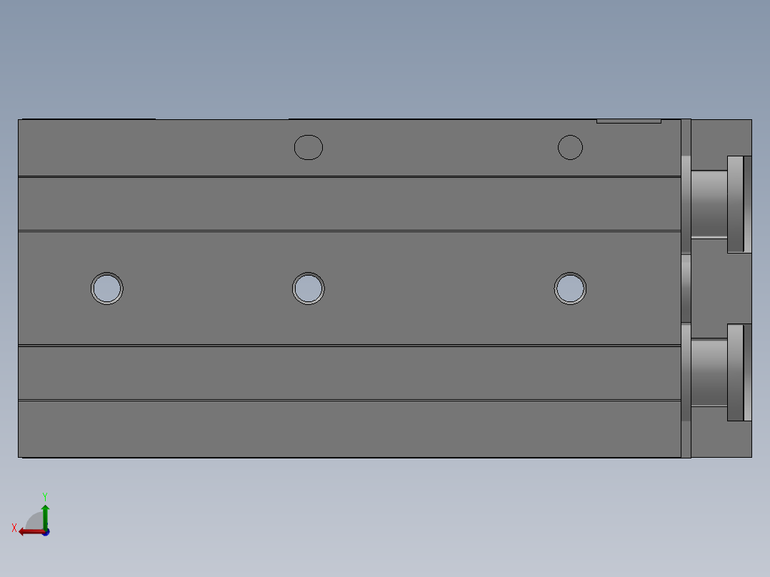滑台气缸HLQ25X75S后视图