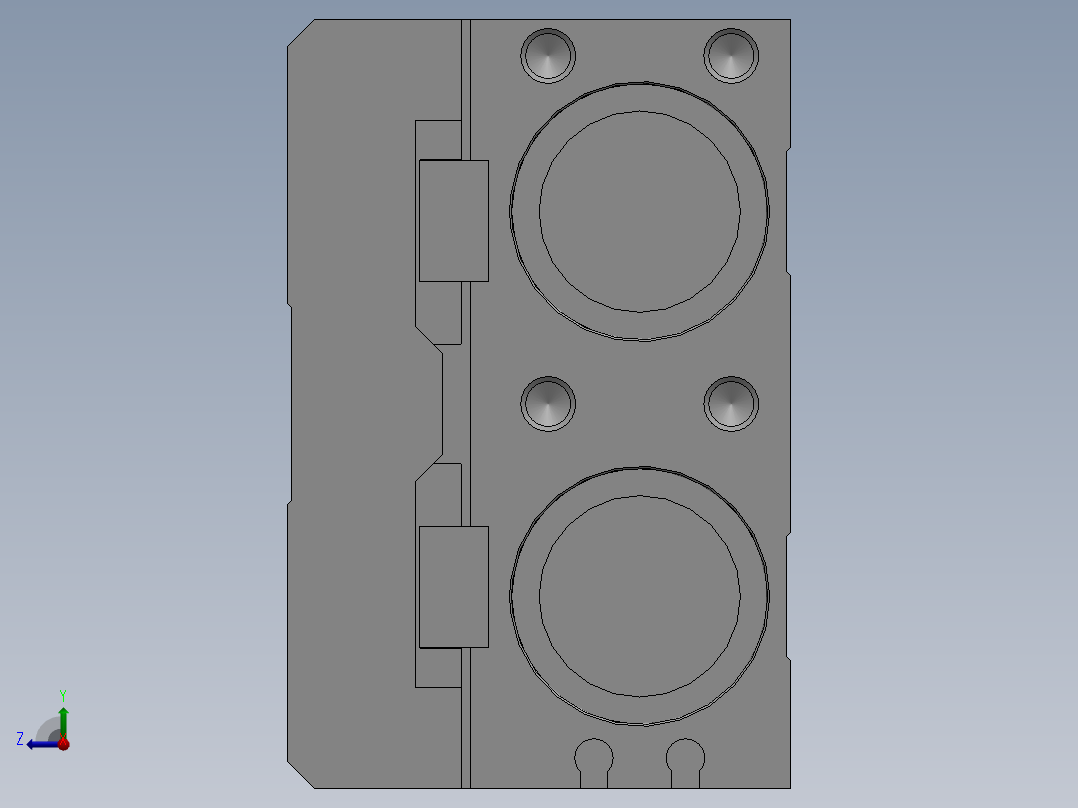 滑台气缸HLQ25X75S右视图