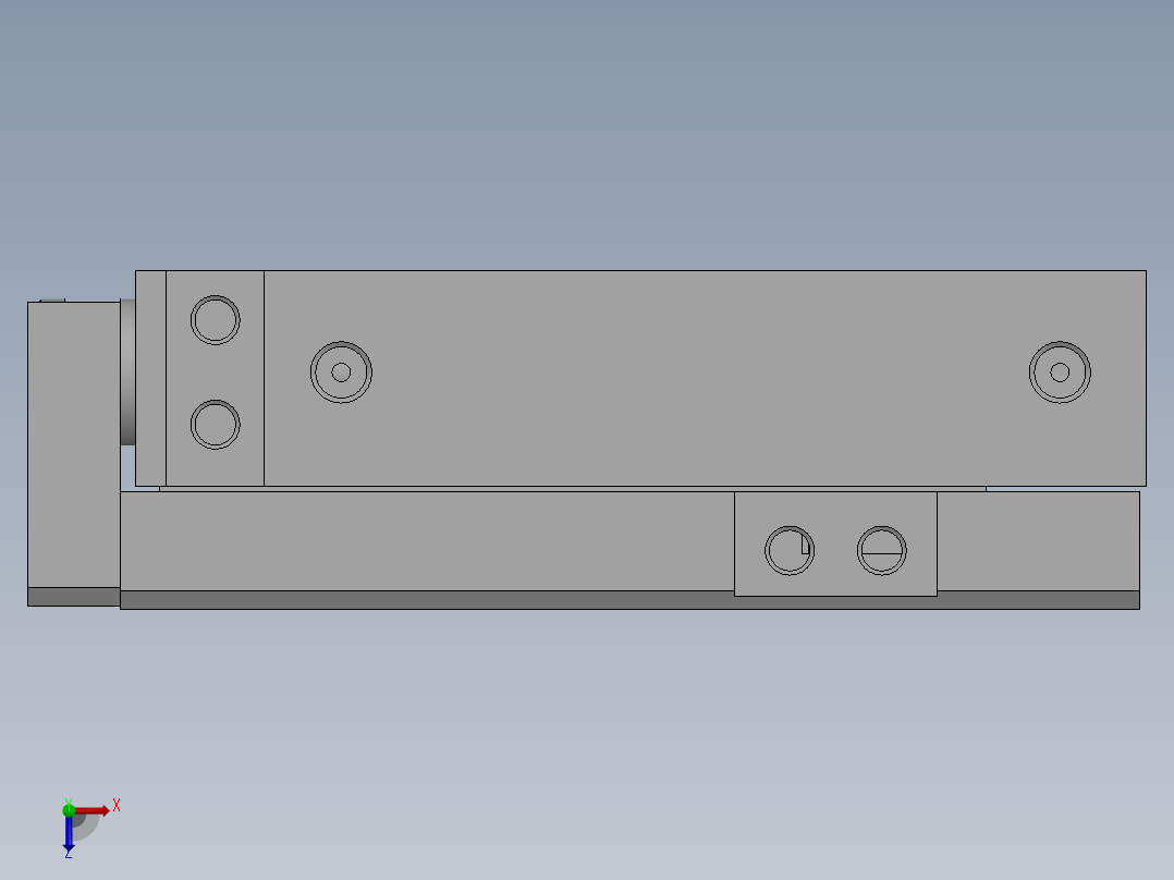 滑台气缸HLQ25X75S俯视图