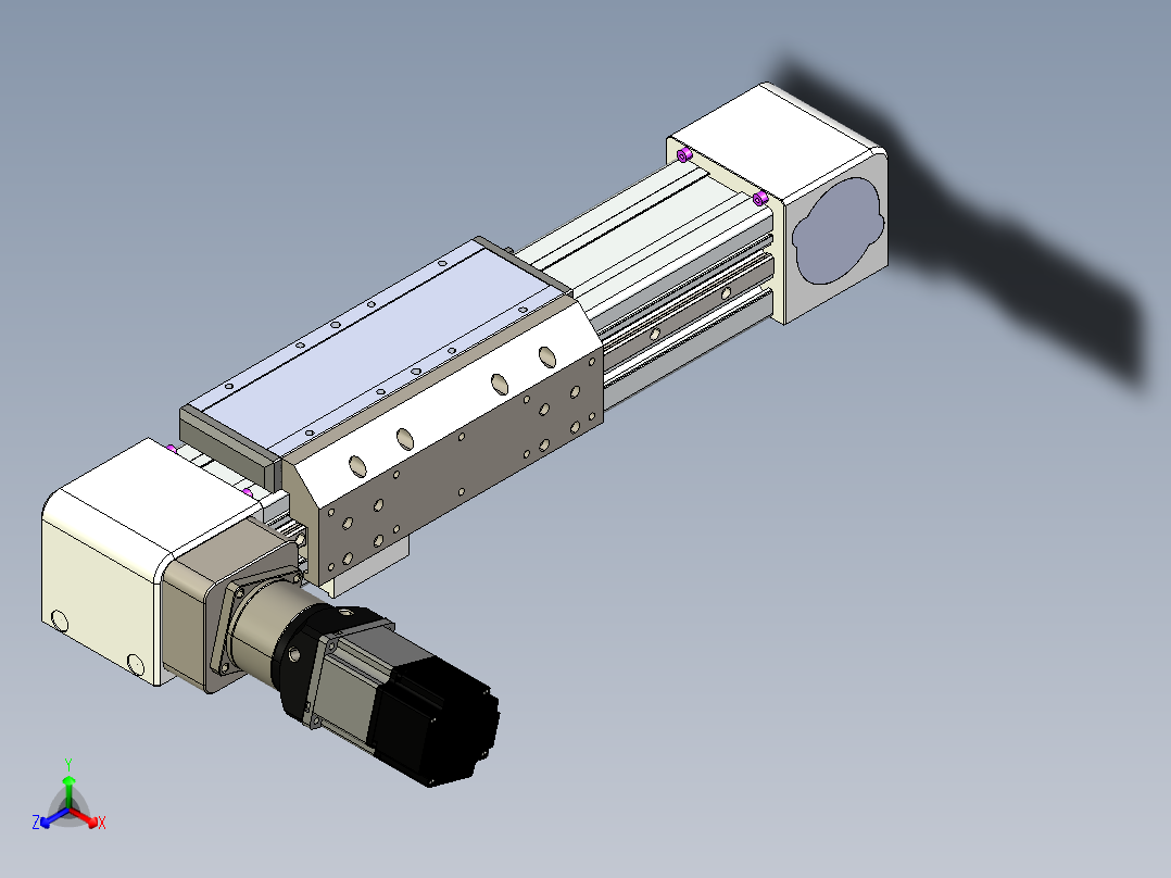 同步带滑台-欧规B8H-L176-S150-L-ZP40-D3-N5正等轴测图