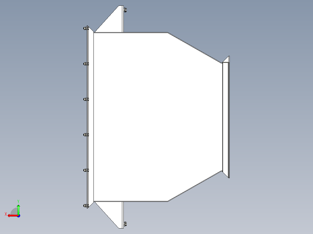 TD75型带式输送机头部漏斗 TD4J13后视图