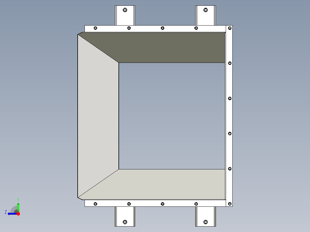 TD75型带式输送机头部漏斗 TD4J13右视图