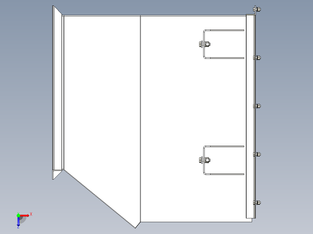 TD75型带式输送机头部漏斗 TD4J13俯视图