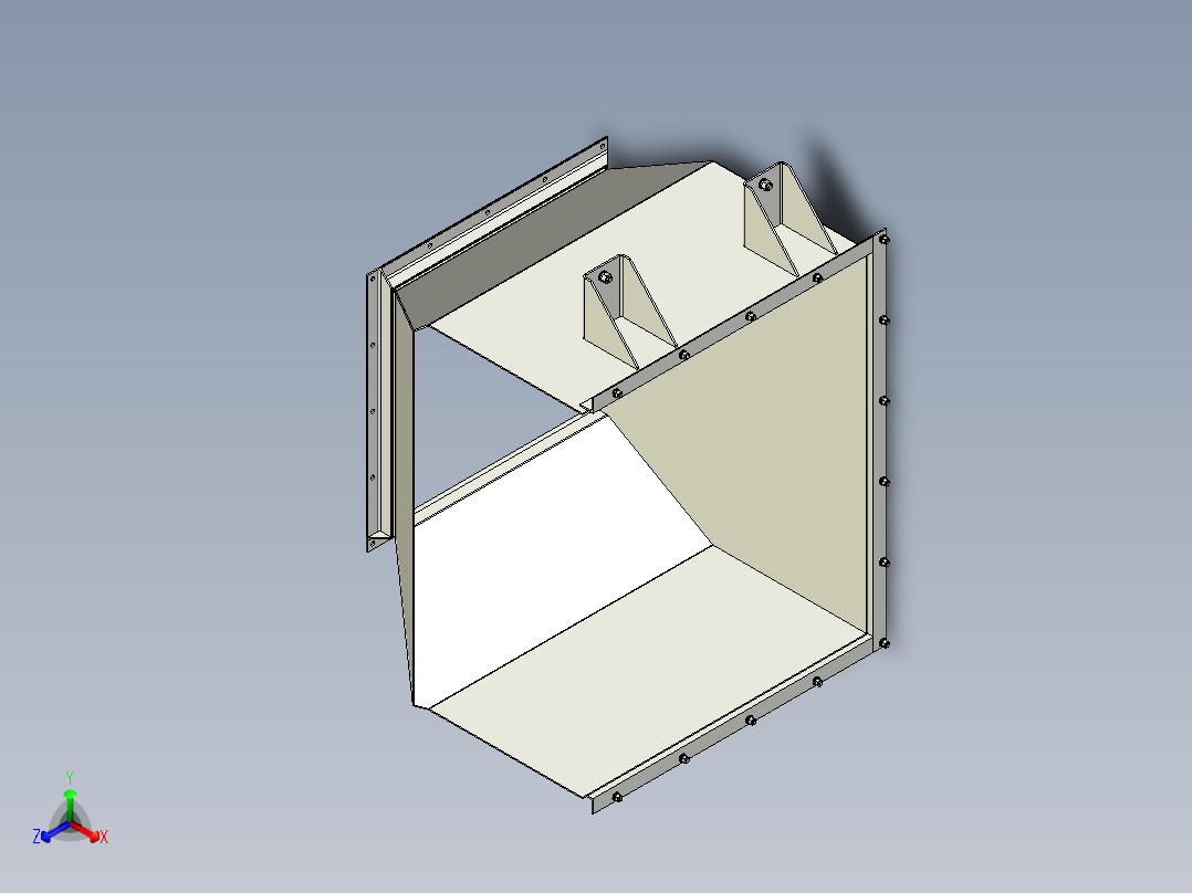 TD75型带式输送机头部漏斗 TD4J13正等轴测图