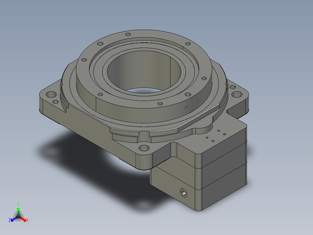 中空旋转平台KFN130-10模型(8-21 36-2 4-4.5-50-50)正等轴测图