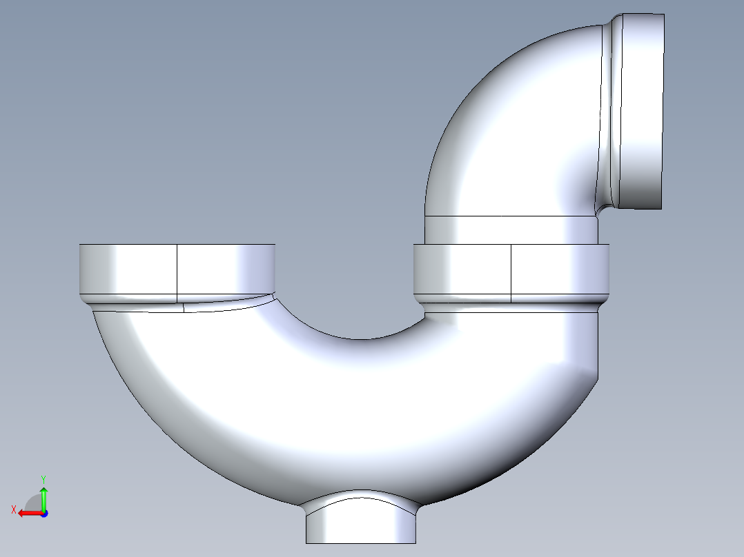 船舶管路系统S26_SeaDrainPLUS_TrapCleanout-SxS_37E171903_3in Sea Drain Plus - P-TrapCleanout-SxS后视图