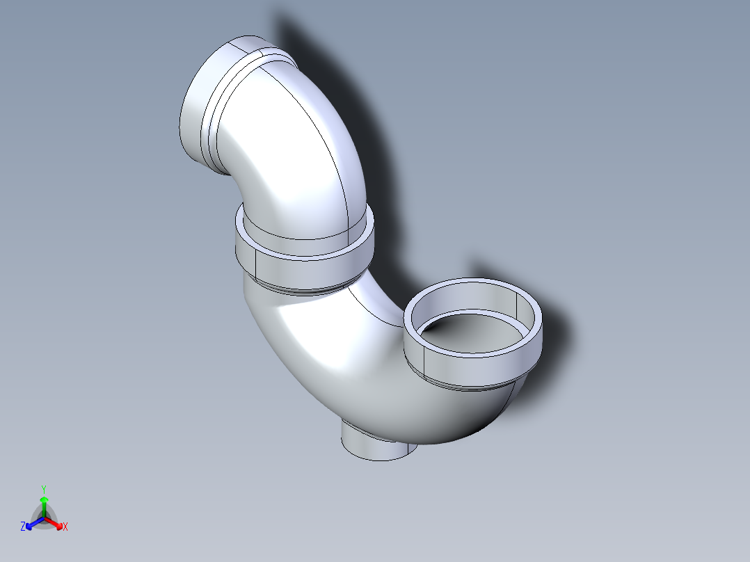 船舶管路系统S26_SeaDrainPLUS_TrapCleanout-SxS_37E171903_3in Sea Drain Plus - P-TrapCleanout-SxS正等轴测图