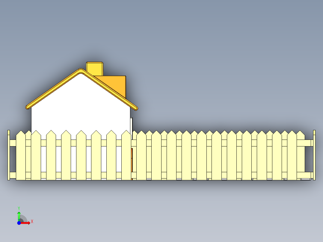 nventor农村小院前视图