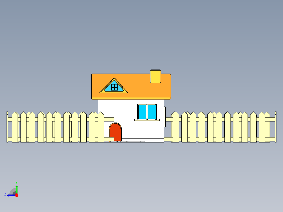 nventor农村小院右视图