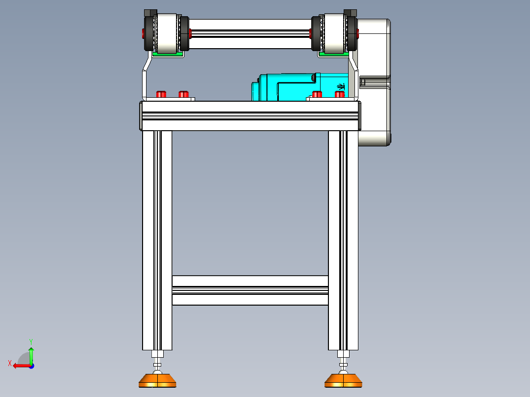 LE-XC4040-重载托盘输送线右边驱动后视图