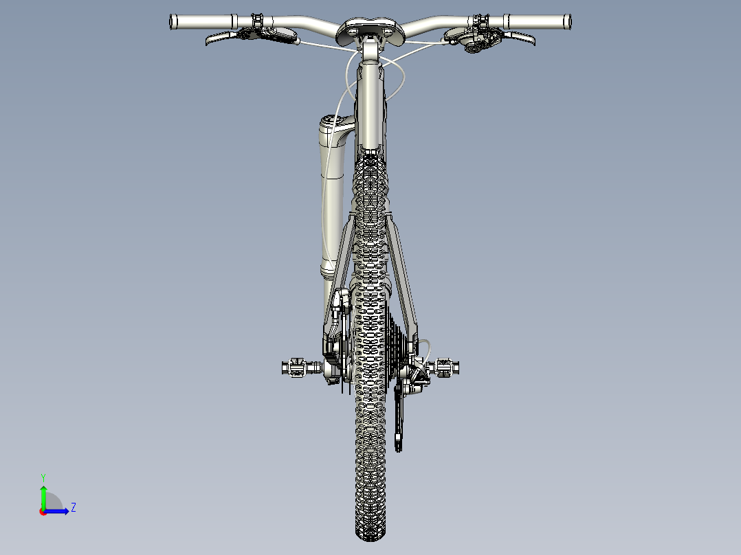 87---山地越野自行车结构模型sw2016三维图纸模型设计图纸左视图