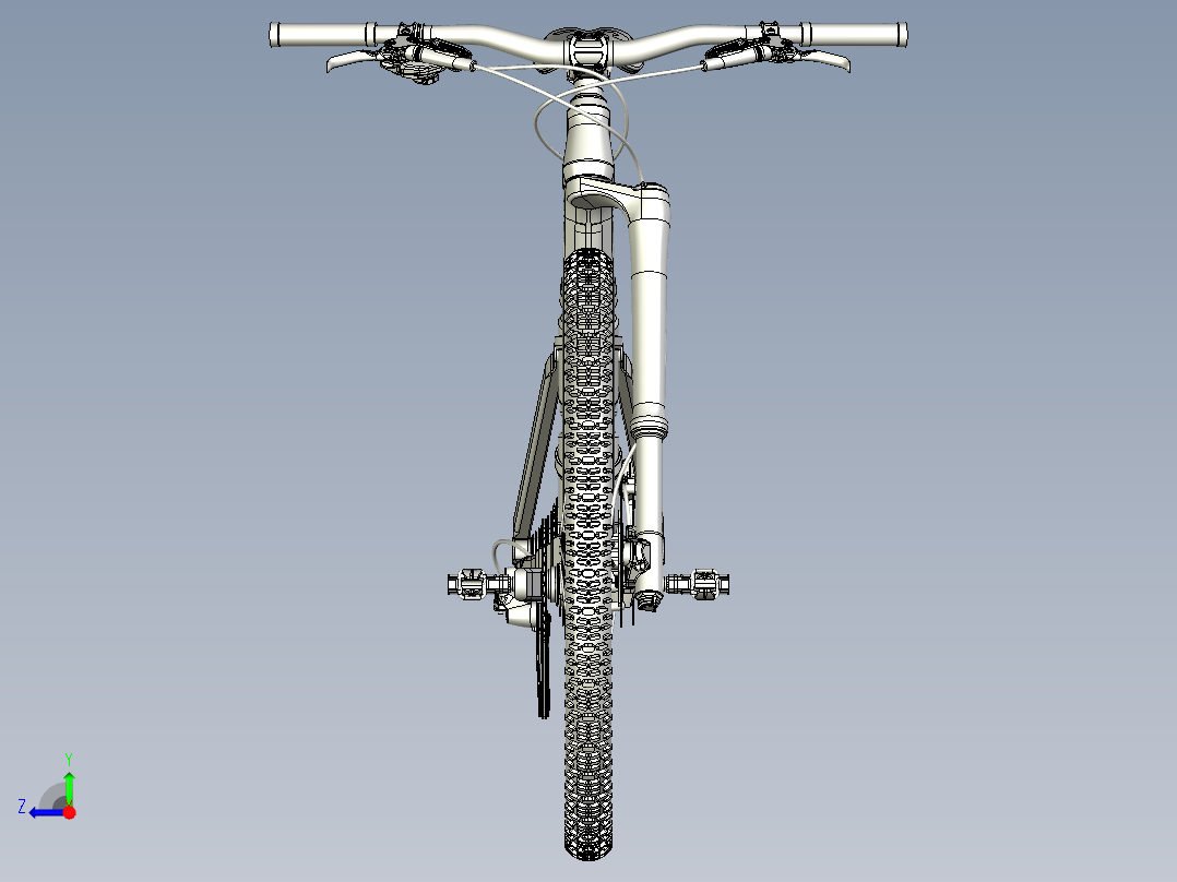 87---山地越野自行车结构模型sw2016三维图纸模型设计图纸右视图
