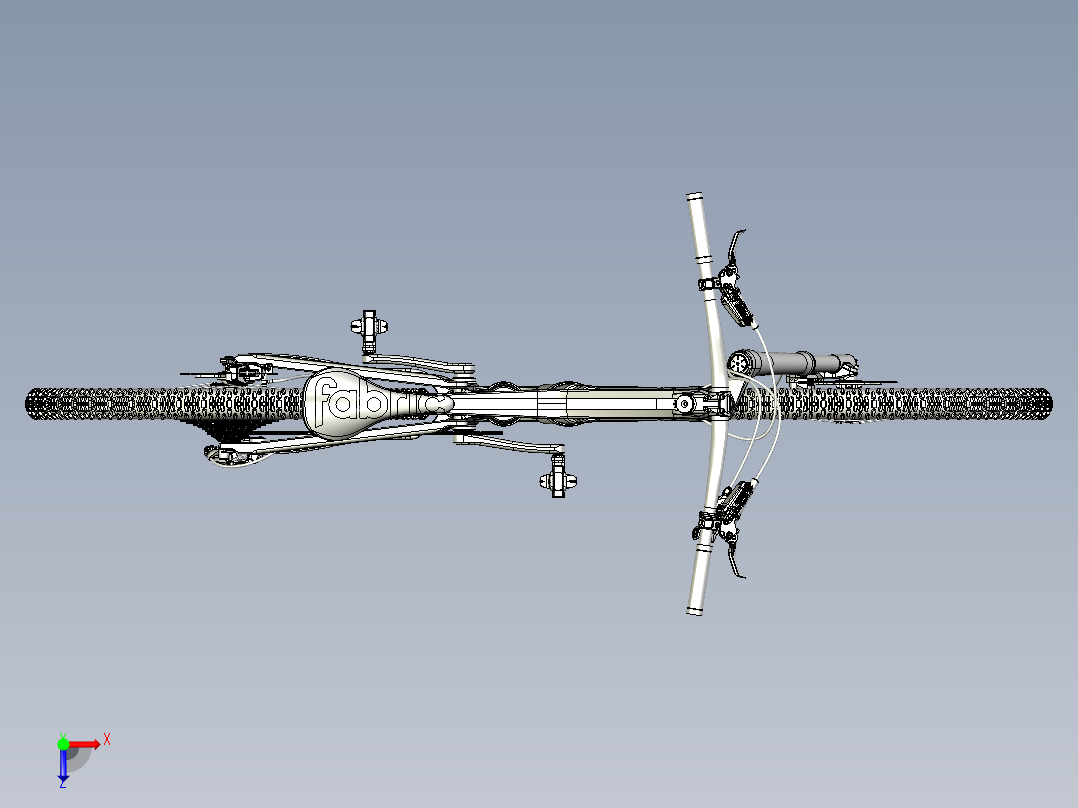 87---山地越野自行车结构模型sw2016三维图纸模型设计图纸俯视图