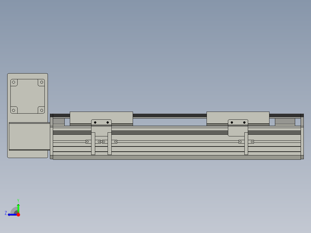 直线模组WG-LHB12-S200-LU设计图纸右视图