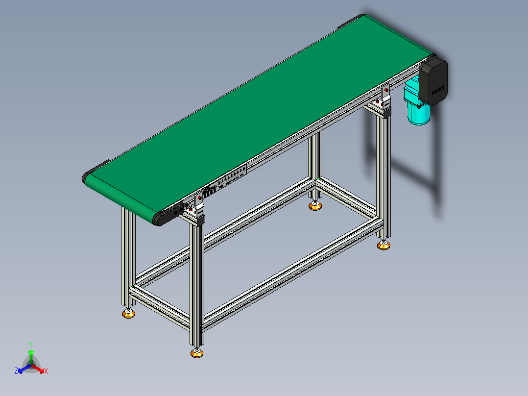 LE-XC5050-右边驱动中载皮带线-负载80kg正等轴测图