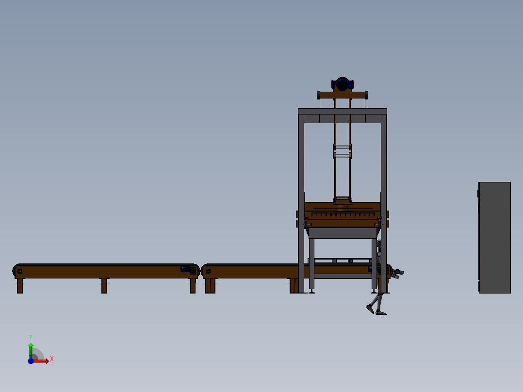 托盘堆垛机流水线前视图