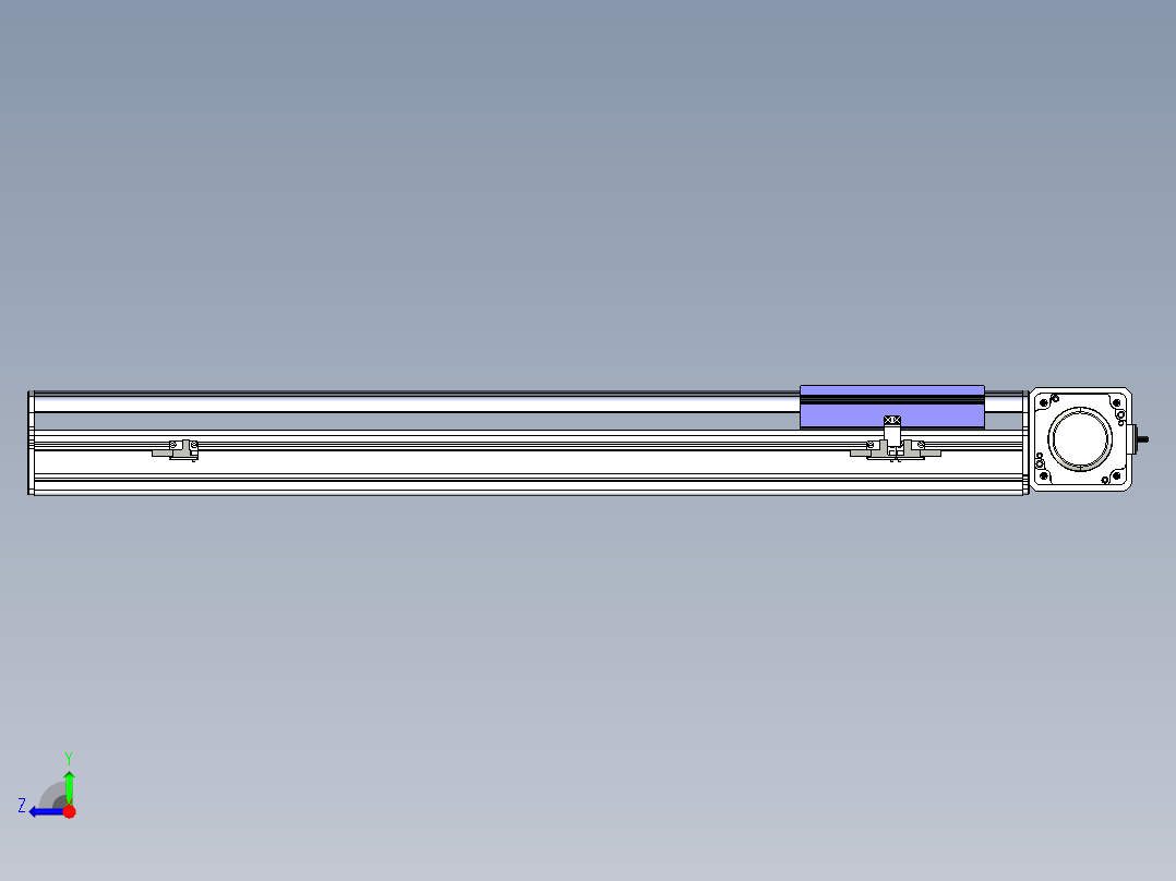 同步带滑台-半封闭B17-L100-S600-R-P75-D3-N3右视图