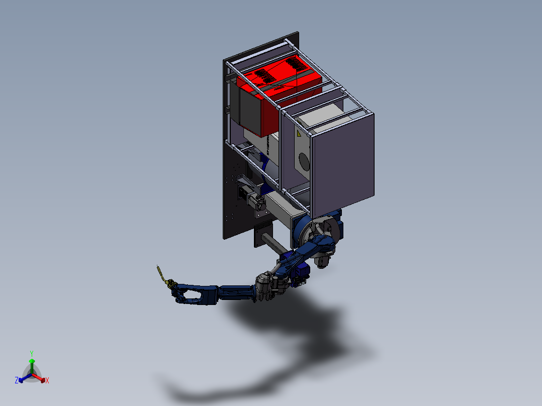 焊接地轨机器人模组sw18正等轴测图