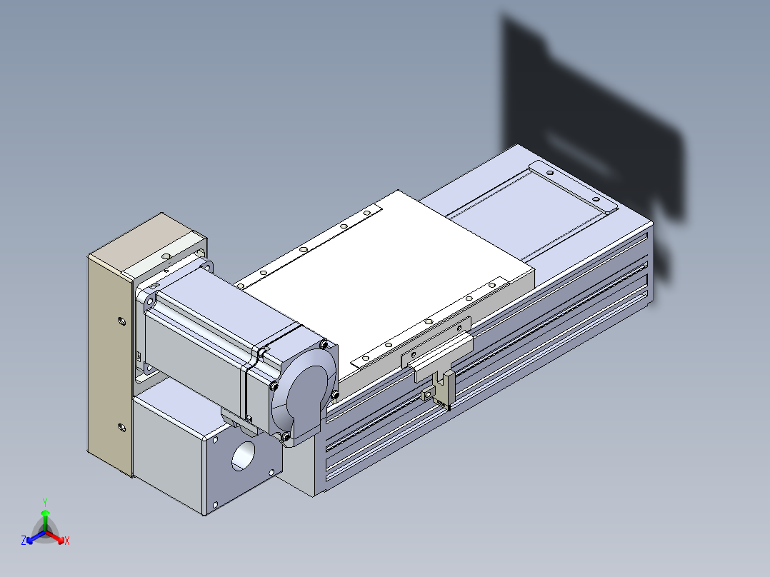 同步带全封闭直线模组TPA-HCB-120D-90-L50-LU-C-P40-N3正等轴测图