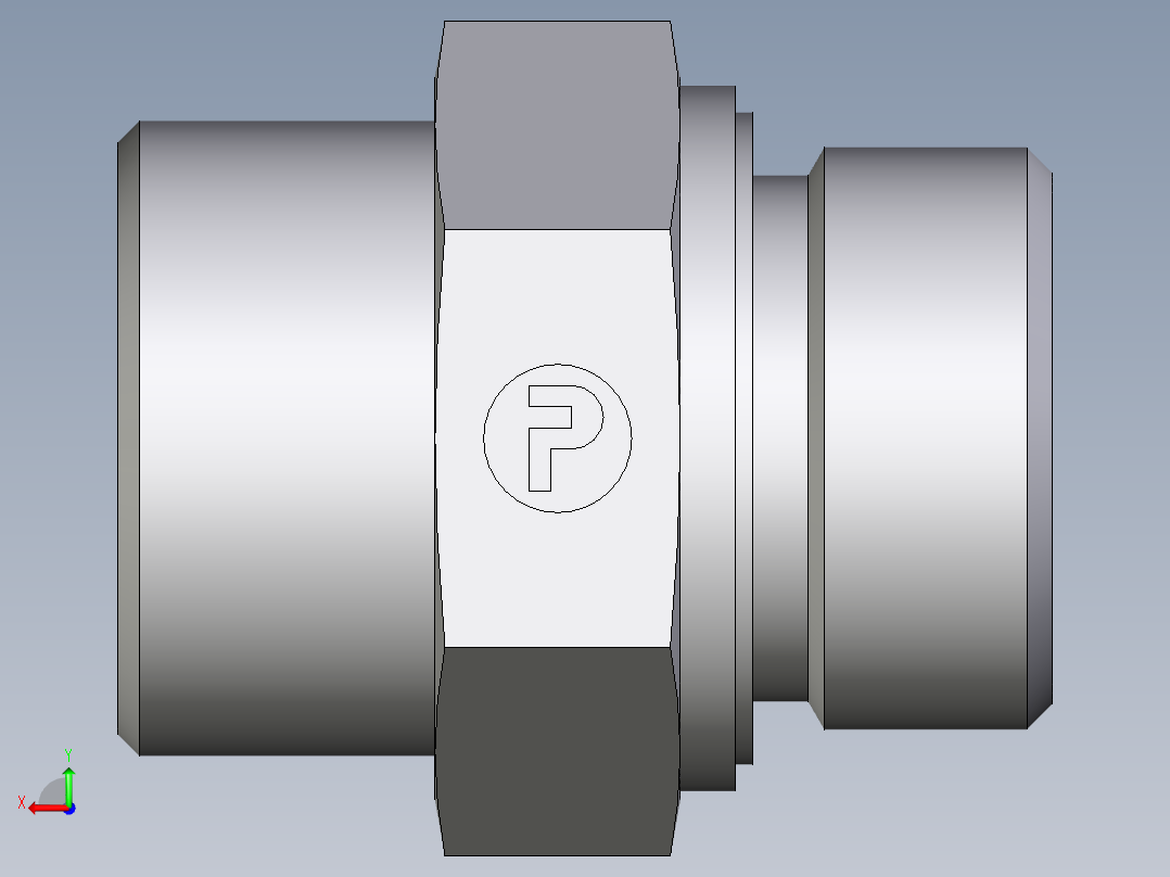 卡套式工业通用硬管接头EO_Male_Stud_connector_GE25SMEDOMDCF后视图