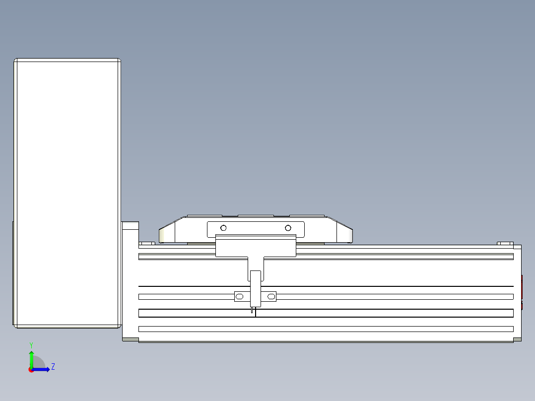 同步带全封闭直线模组TPA-HCB-85D-90-L50-RU-Y-P20-N3左视图