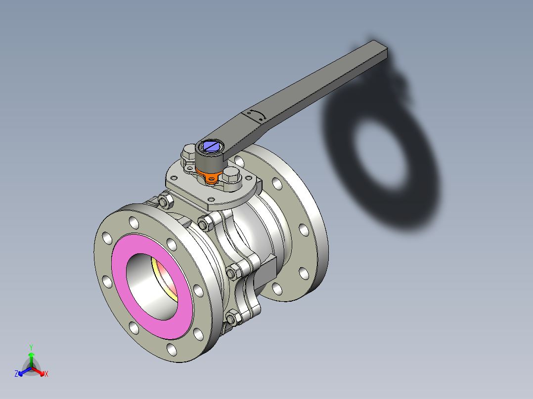 管道手动球阀-水管开关阀-手动阀门User Library-md52c150dn100-1正等轴测图