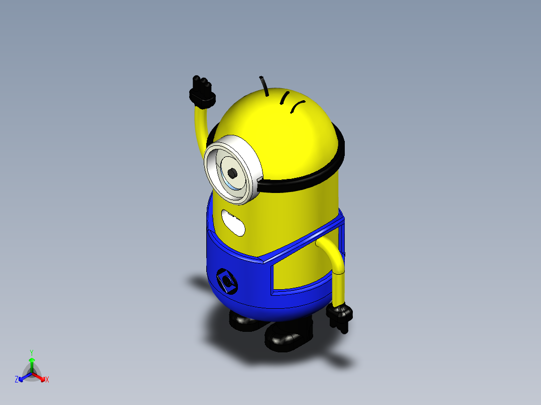 胜利的小黄人模型正等轴测图