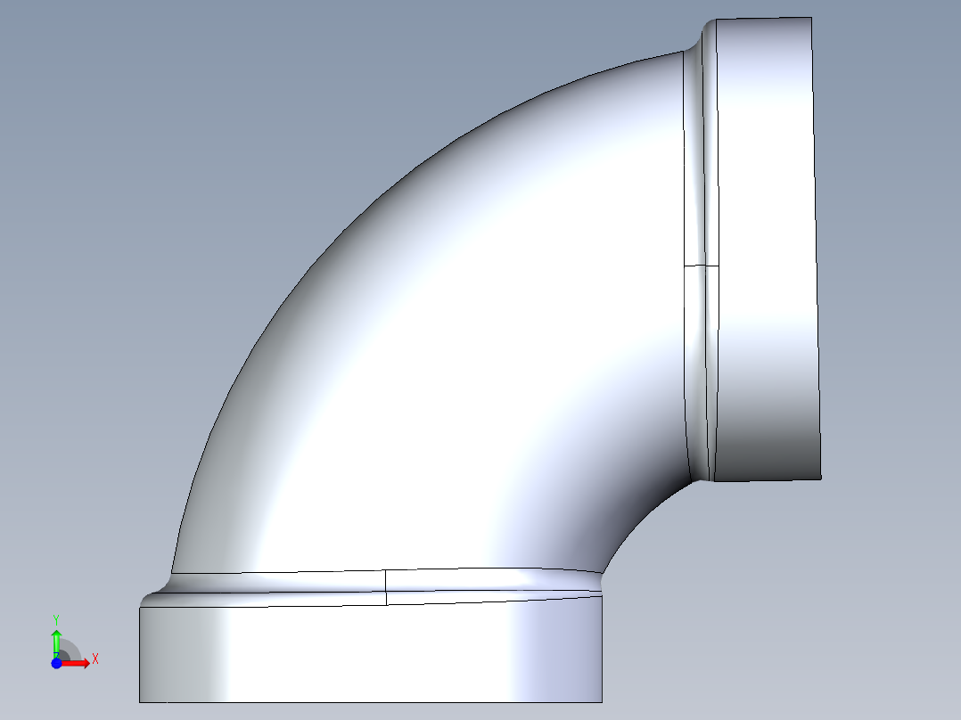 船舶管路系统S3_SeaDrainPLUS_1-4ShortBend-SxS_37E182504_4in Sea Drain Plus - 91.2 Short Sweep - SxS前视图