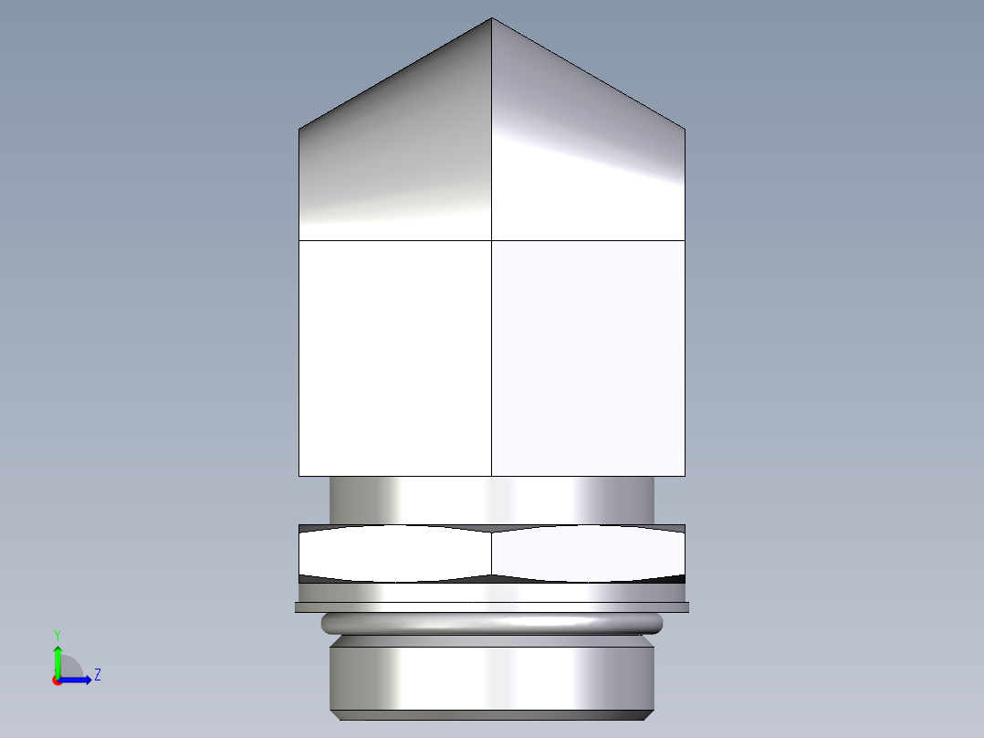 卡套式工业通用硬管接头EO_Adjustable_Locknut_elbow_WEE35LMORCF左视图