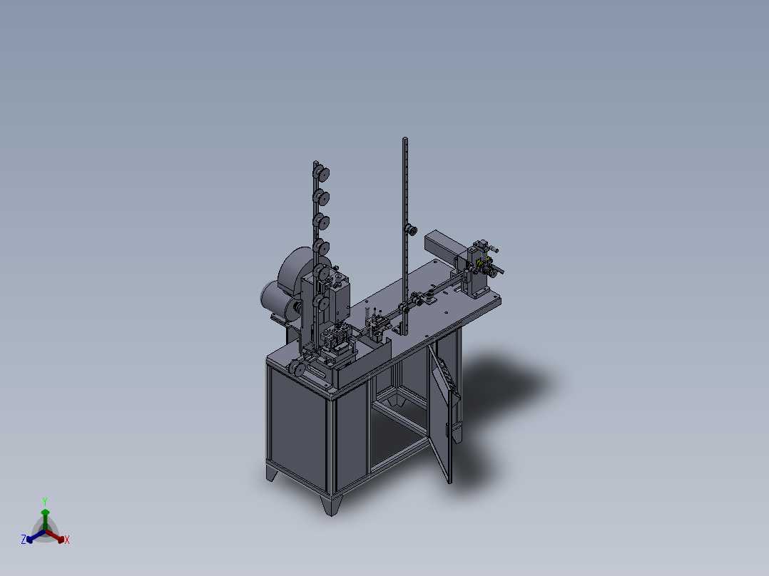 拉链设备-3#定寸机（sw16可编辑+工程图）正等轴测图