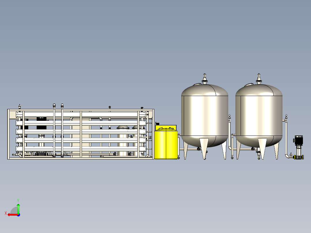 20T双级级水处理设备step后视图