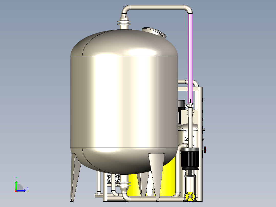 20T双级级水处理设备step左视图
