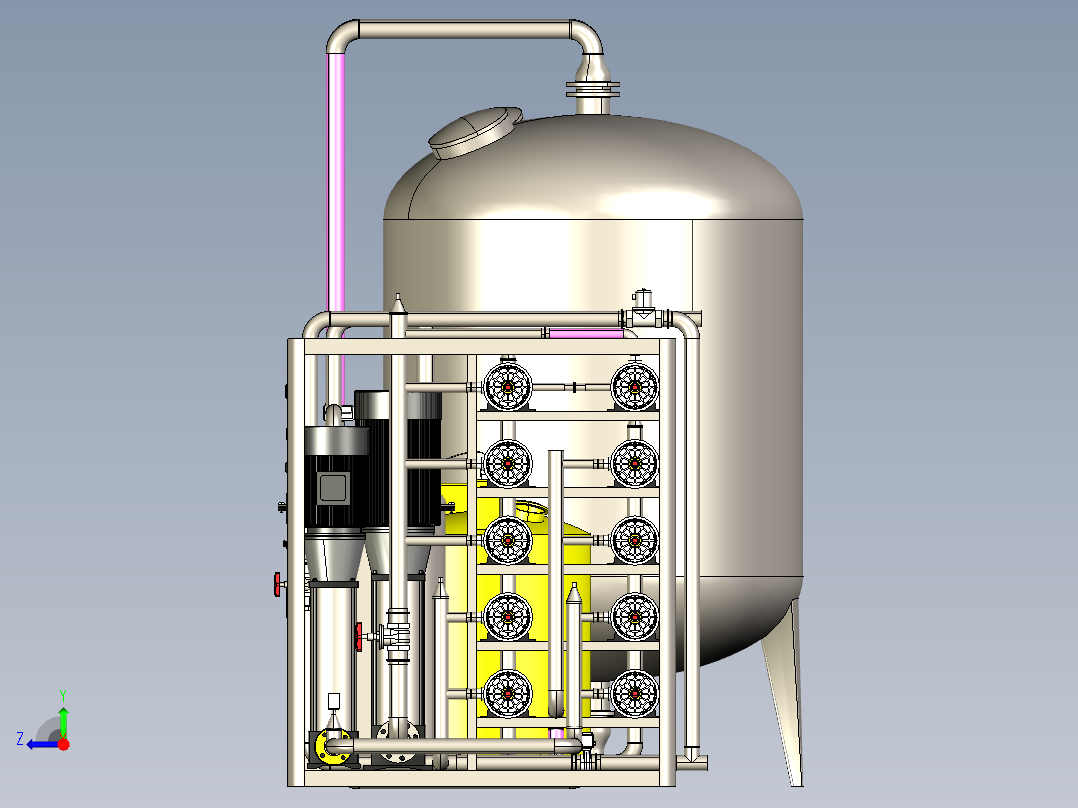 20T双级级水处理设备step右视图