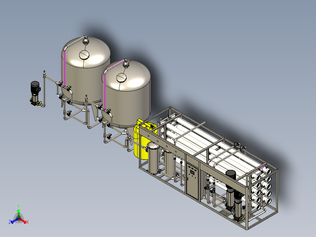 20T双级级水处理设备step正等轴测图