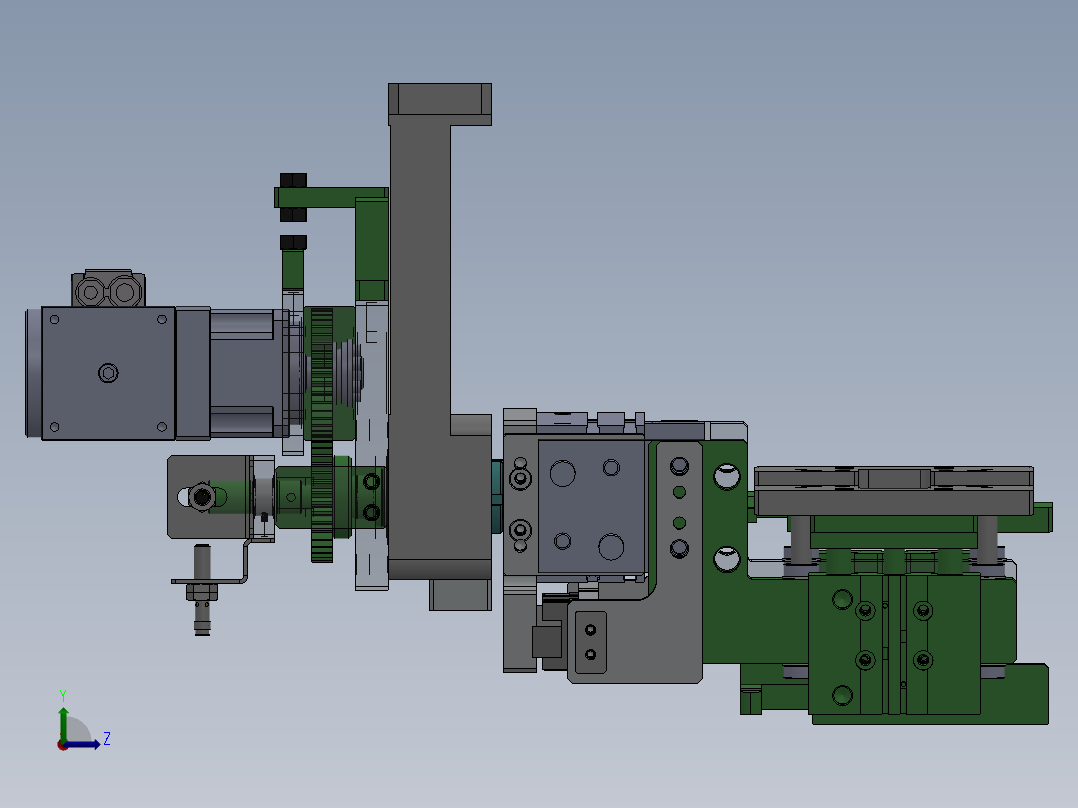 夹持旋转组件sw18左视图