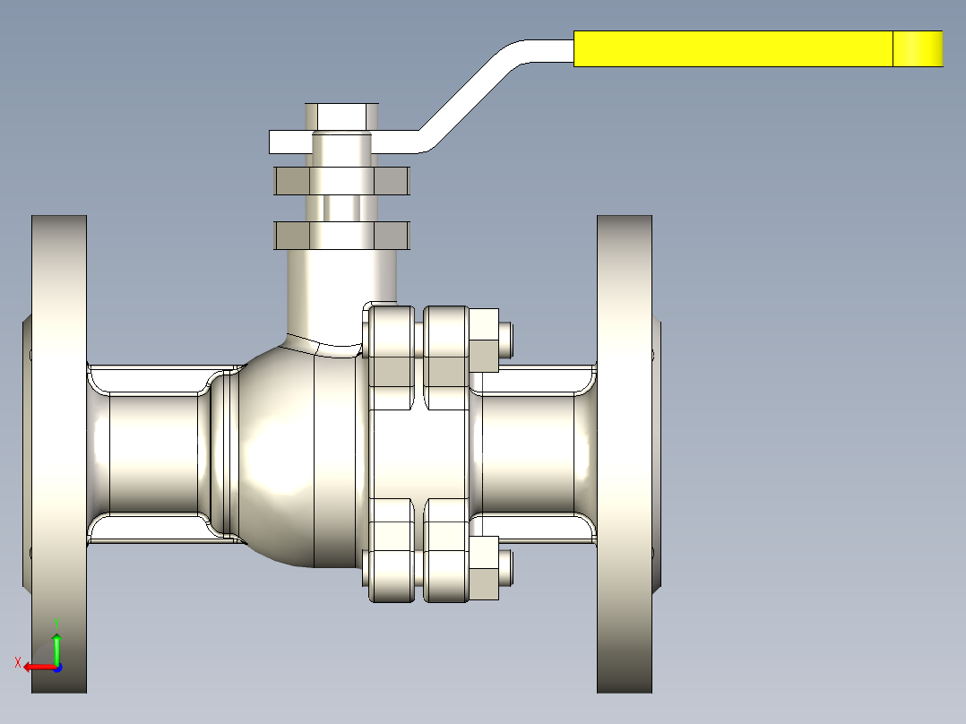 管道手动球阀-水管开关阀-手动阀门DN20铸钢球阀后视图
