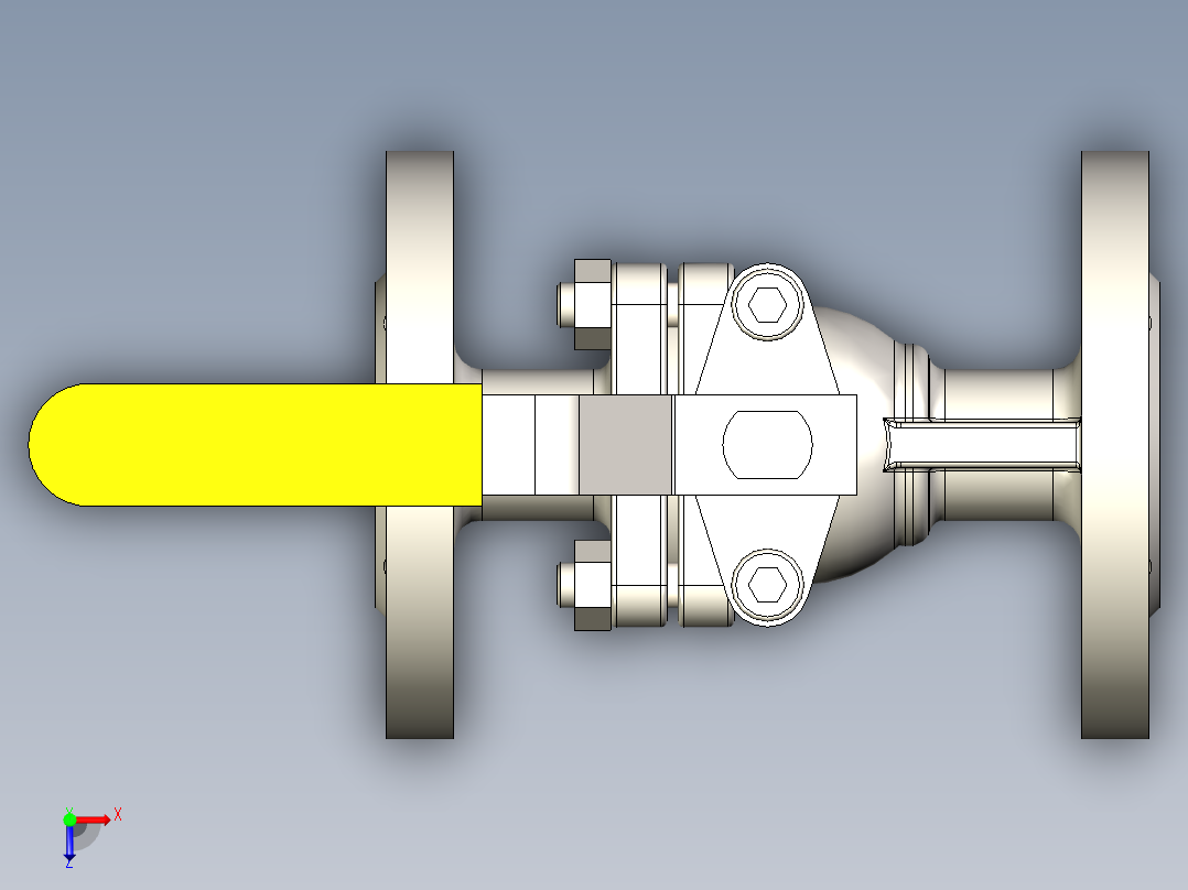 管道手动球阀-水管开关阀-手动阀门DN20铸钢球阀俯视图