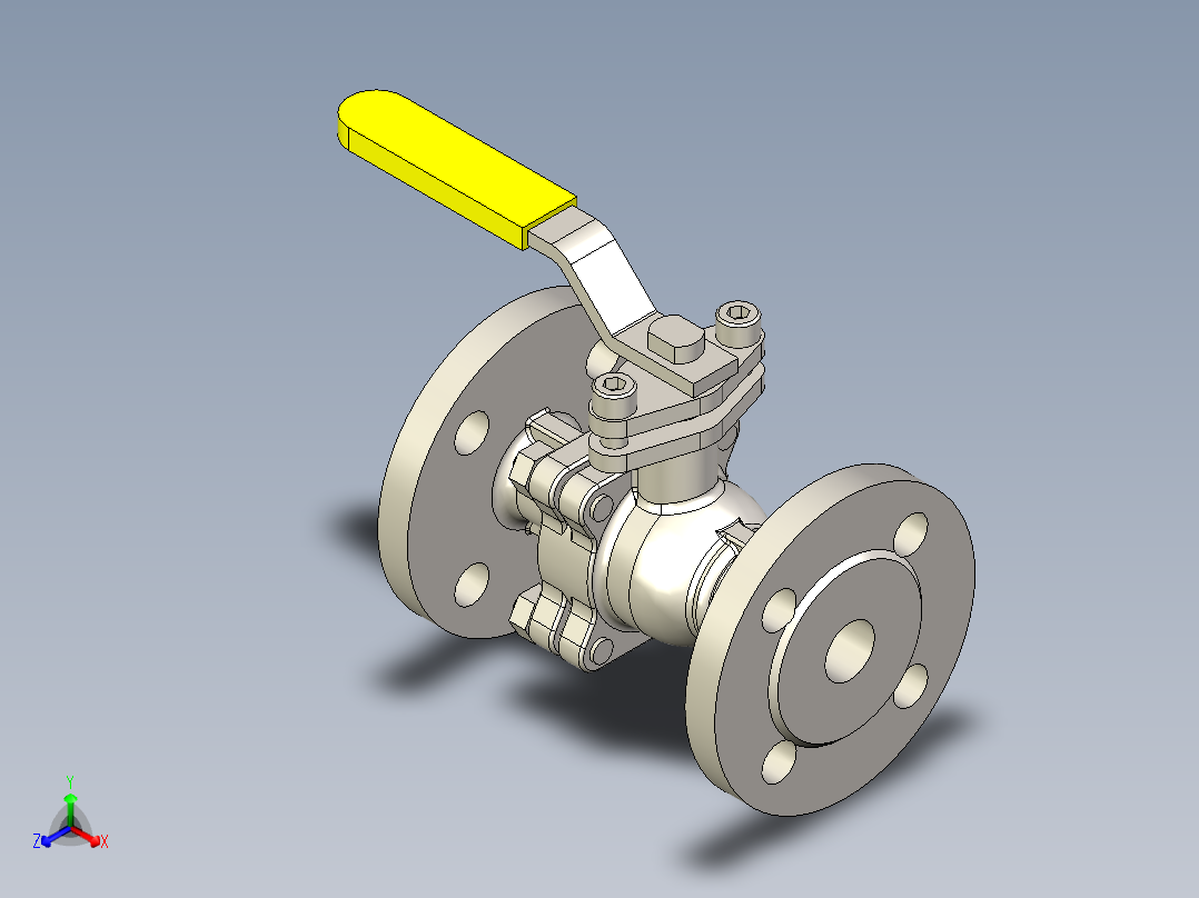 管道手动球阀-水管开关阀-手动阀门DN20铸钢球阀正等轴测图