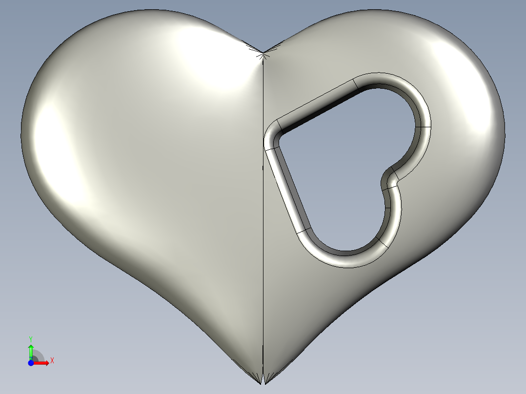 solidworks 心形模型前视图