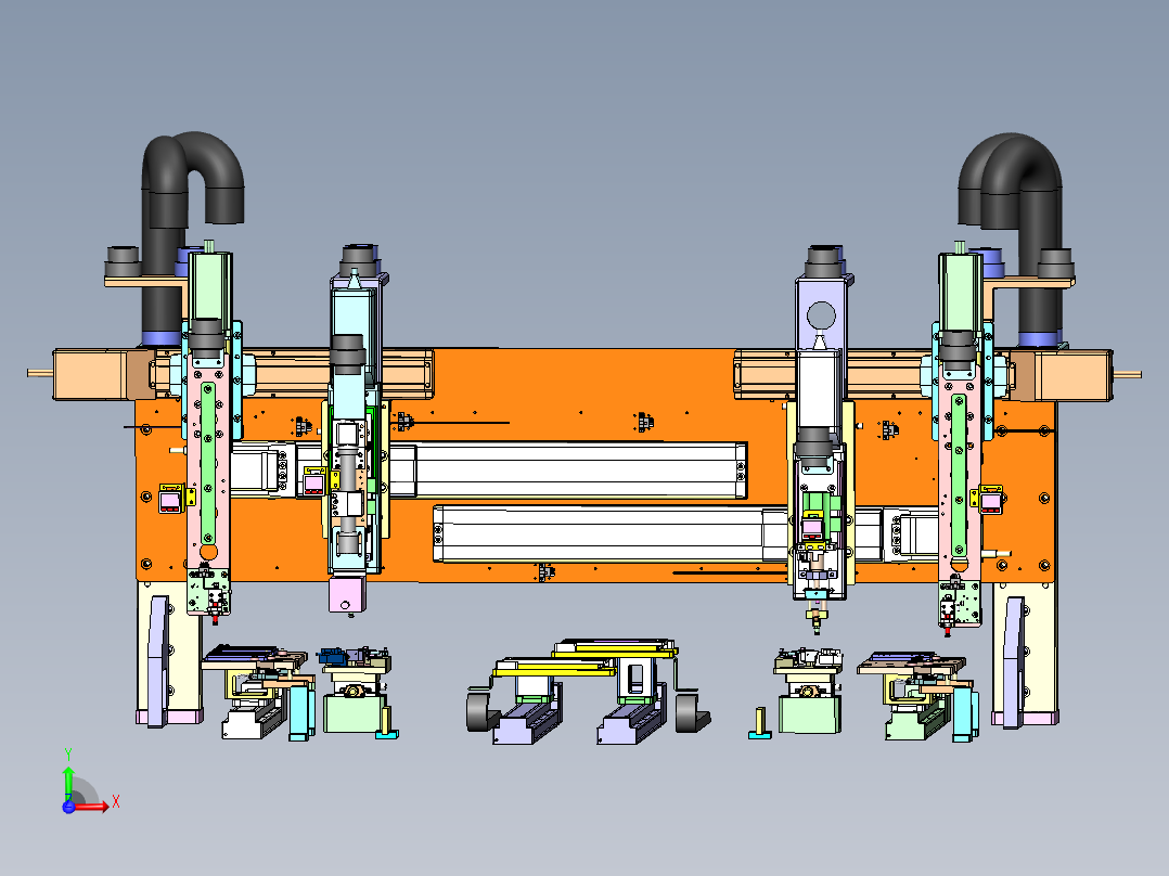 定位机构工装前视图