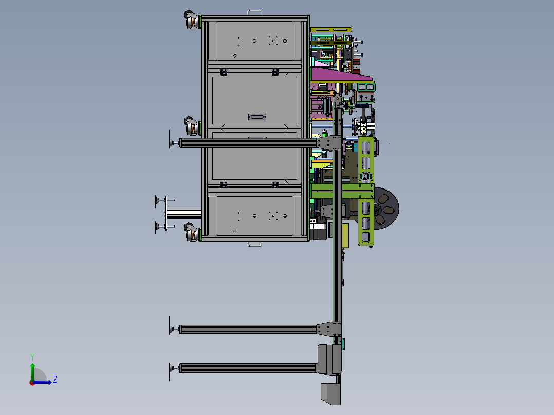 自动测试贴模机左视图